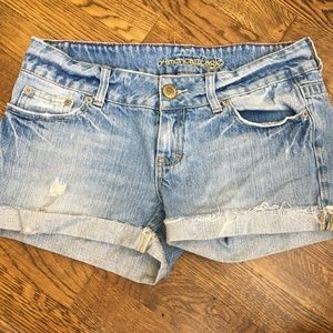 American Eagle Ripped Distressed Light Wash Shorts